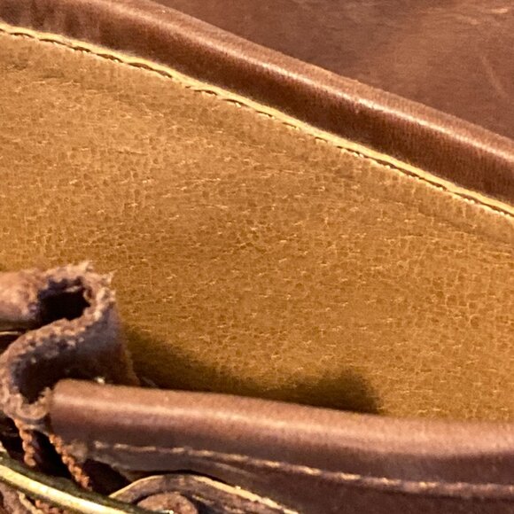 Lucky Brand Distressed Leather Wedge Heel Boots Women’s 7/7.5 – Caramel Leather - Picture 10 of 11